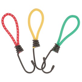 SUPVOX 3pcs Elastic Rope Buckle for Camping Tent Hooks Outdoor Camping Accessories Red Yellow Green Lightweight Multi-Purpose for Travel Boating Biking and More
