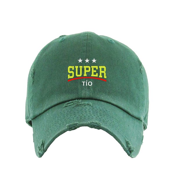 Super TIO Dad Vintage Baseball Cap Embroidered Cotton Adjustable Distressed