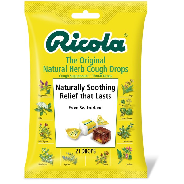 Ricola Original Natural Herb Cough Drops, 21 Drops (Pack of 12)