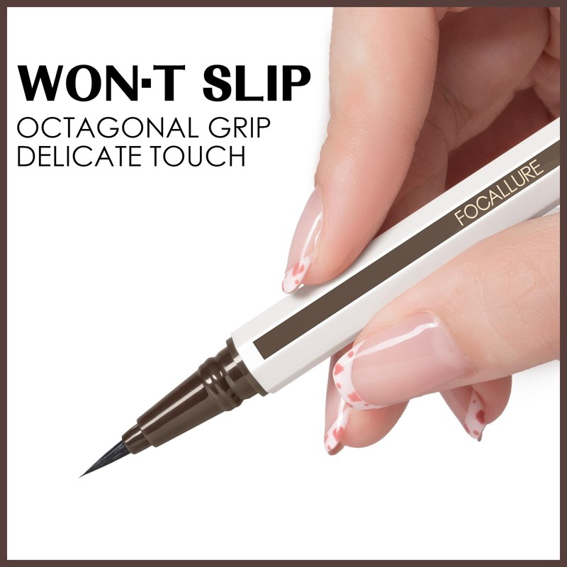 FOCALLURE Sadness Proof Precision Eyeliner,Sweatproof Eyeliner Pencil,Quick Drying,Smudge-proof,Long Lasting,Won't Slip