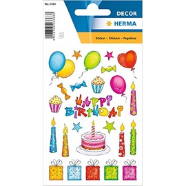 Herma Decor Stickers, Birthday and Glittery/2BL