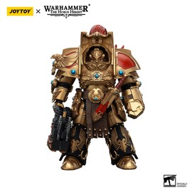 JOYTOY Warhammer The Horus Heresy Legio Custodes Aquilon Terminator Squad Aquilon with Twin-Linked Adrathic Destructor 13.7 cm 1/18 Action Figure with Exquisite Design Gifts for Fans and Collectors