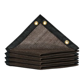 ShadeMart 4' x 10' Brown 90% Shade Cloth, Custom Size Shade Tarp for Dog Kennel Cover, Fence Privacy Screen, Greenhouse, Chicken Coop & Pet Playpen, Upgrade Grommets, Durable Mesh Fabric Tarp