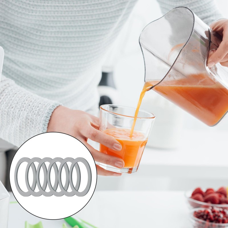 6pcs Blender Gasket for Oster, Blender Rubber Ring Replacement Gray