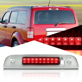 Auto Dynasty Rear Center Black Housing Full LED 3rd Third Tail Brake Light Stop Lamp Compatible with Dodge Nitro 07-12
