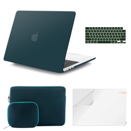 iCasso for MacBook Air 13.6 inch Case M2 Chip 2023 2022 Release Model A2681, Matte Hard Shell Case&Laptop Sleeve&Screen Protector&Keyboard Cover for Mac Air 13'' M2 with Small Bag-Dark Cyan