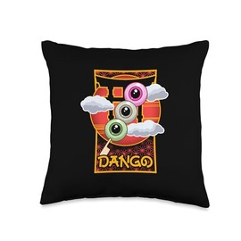 Weirdcore Aesthetic Mochi Eyeballs Anime Japanese Food Lover Throw Pillow