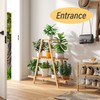 Furshus Bamboo Plant Stand - Indoor/Outdoor 3 Tier Plant Ladder,