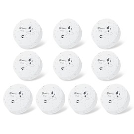 Geevon 4 Pack Water Leak Detectors, 100dB Water Sensor Alarms Flood Detector for Basements, Bathrooms, Laundry Rooms, Kitchens, Garages, and Attics, Water Alarms Battery-Operated (Battery Included)