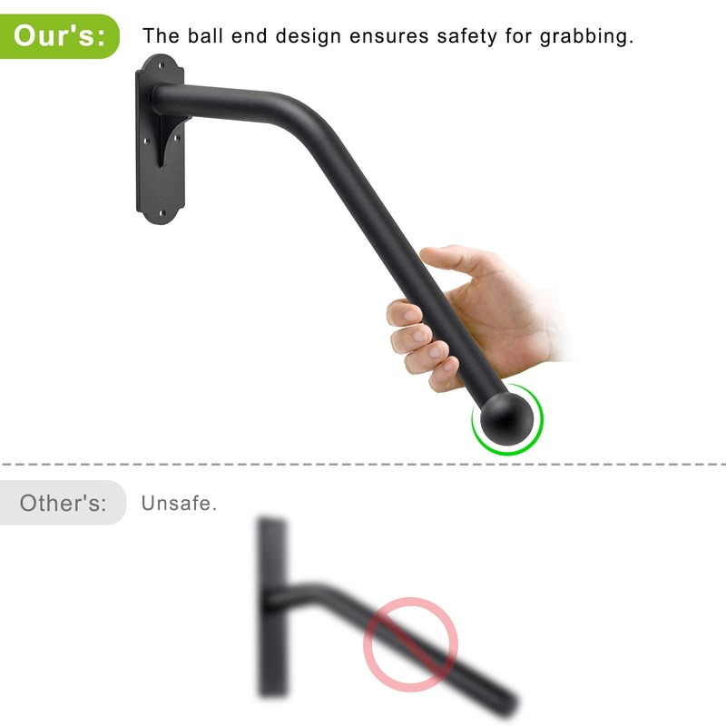SELEWARE Fully Welded Handrail Iron Handrail for Outdoor Steps Garage