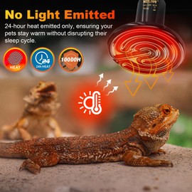 MIXJOY 150W Reptile Heat Lamp 2Pack Ceramic Heat Emitters Reptile Heat Lamp Bulbs, No Light Emitting Ceramic Heat Bulbs for Amphibian Terrarium Reptile Gecko Lizard Bearded Dragon Turtle Chicken Snake