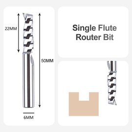 SpeTool Aluminium Milling Cutter 6 mm Shaft Milling Cutter Aluminium Single Cutter 22 mm Cutting Length Solid Carbide Milling Cutter End Mill CNC Milling Cutter Wood Milling Cutter for Aluminium