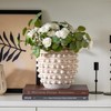 DN DECONATION Beige Rustic Farmhouse Vase, 8.2 Inch Textured Boho