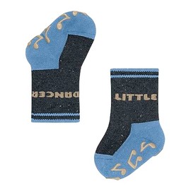 FALKE Unisex Baby Little Dancer Stopper Socks Non-Slip Nubs Breathable Sustainable Cotton 1 Pair, Blue (Navy Melange 6127)