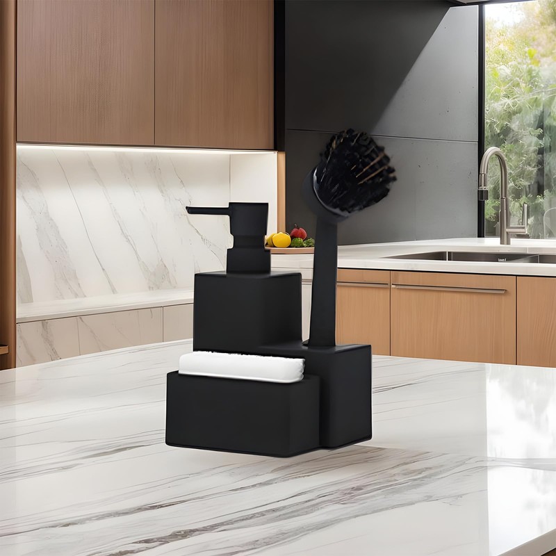 Dish Soap Dispenser with Brush Holder | Liquid Hand Soap