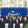 HOLIV Graduation Party Backdrop Banner Decoration Congrats Grad Sign Banner
