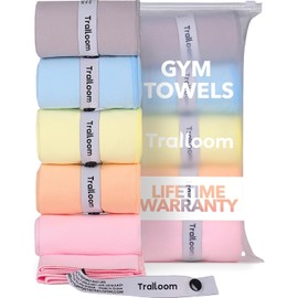 Toallas de Microfibra para Entrenamiento - Secado Rápido, Alta Absorción, Sin Olores, para Hombres y Mujeres - Toalla Deportiva para Sudor de Gimnasio, Hot Yoga, Tenis, Correr, Set de 5 Tonos Pastel