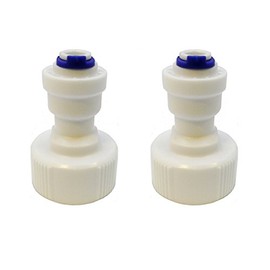 2 x Finerfilters 3/4" bsp to 1/4" Pushfit Connector - Feed Water Connection Fitting - (Fridge Freezer Water Filter Plumbing Fitting or Any Water System with 1/4" lldpe Water Pipe)