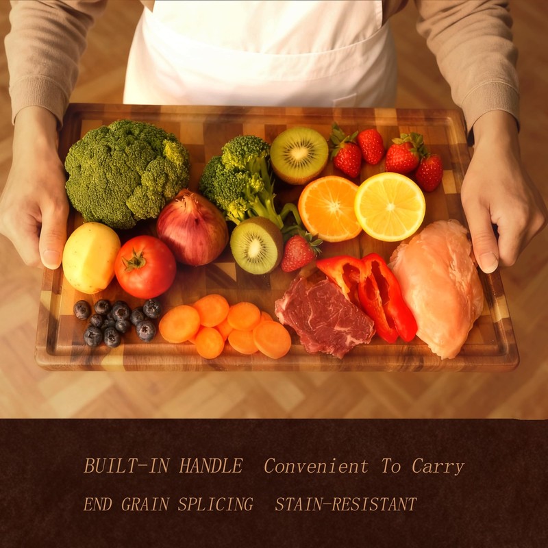 Wood Cutting Board for Kitchen,Walnut Chopping Board with Gift Box,Butcher