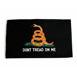 12X18 Black Gadsden Don't Tread on me Tea Party Flag House banner grommets Trump