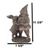 Whimsical Mr Gnome Dancing With Hare Rabbit Fairy Garden Figurine