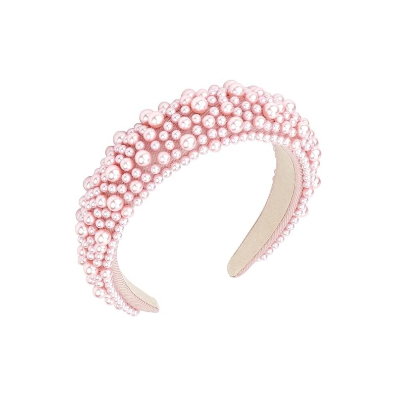 TRIXES Pink Pearl Beaded Headband - Comfortable Hair Band Accessory