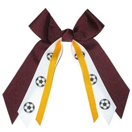 Soccer Small Bow, many colors Maroon and Gold