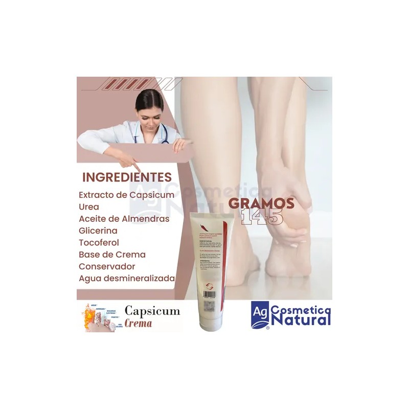 Crema Capsicum Dermatológica Con Capsaicina Tubo Flexible