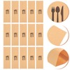 FELTECHELECTR 200pcs Kraft Paper Cutlery Holders Disposable Silverware Bags for