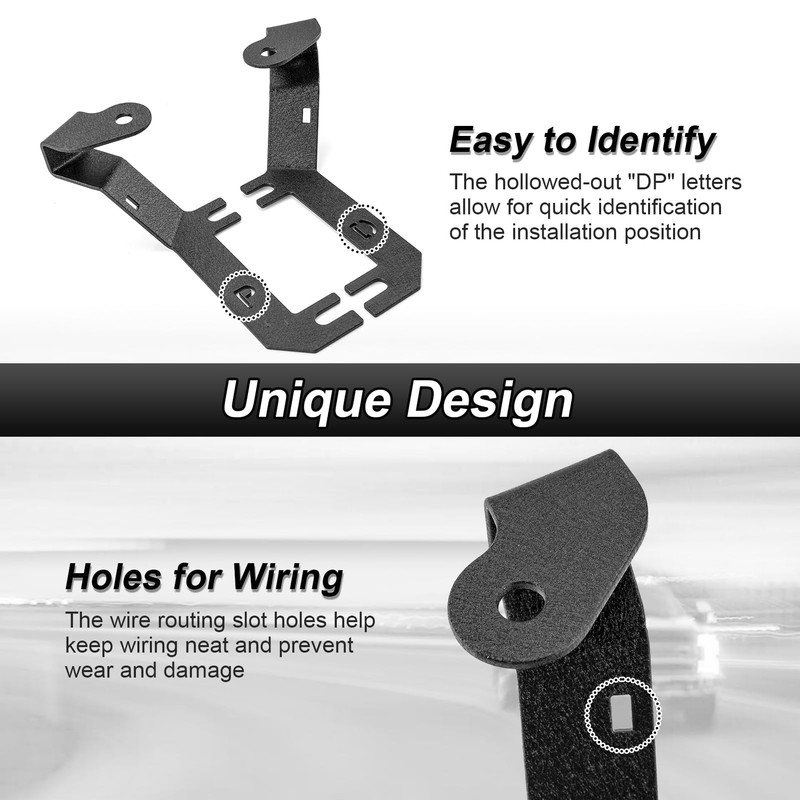 ROMELACK Ditch Light Bracket Heavy Duty Steel Hood Mount Brackets
