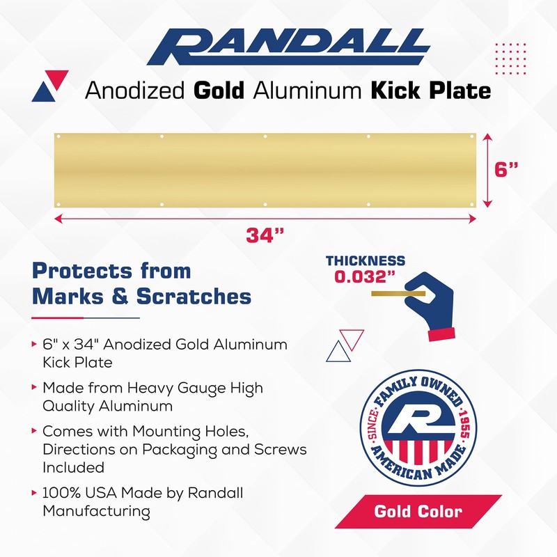 6" X 34" Brass Plated Kickplate
