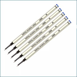 5 Bill Blass Rollerball Pen Refills, Blue Ink