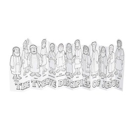 Fun Express Color Your Own Jesus & 12 Disciples Accordion Stand-Ups - Craft Kits - VBS Vacation Bible School Supplies/Decor - 24 Pieces
