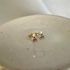 9ct Gold Clear CZ Crystal Ruby Red Christmas Tree Stud