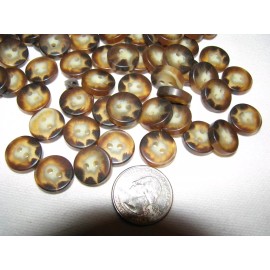 Unbranded Bag of 100  Mocha Brown & Cream 1/2"  Buttons
