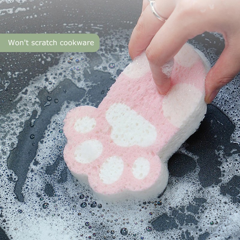 Hezhou Pack of 3 Cat Shaped Kitchen Sponges in the