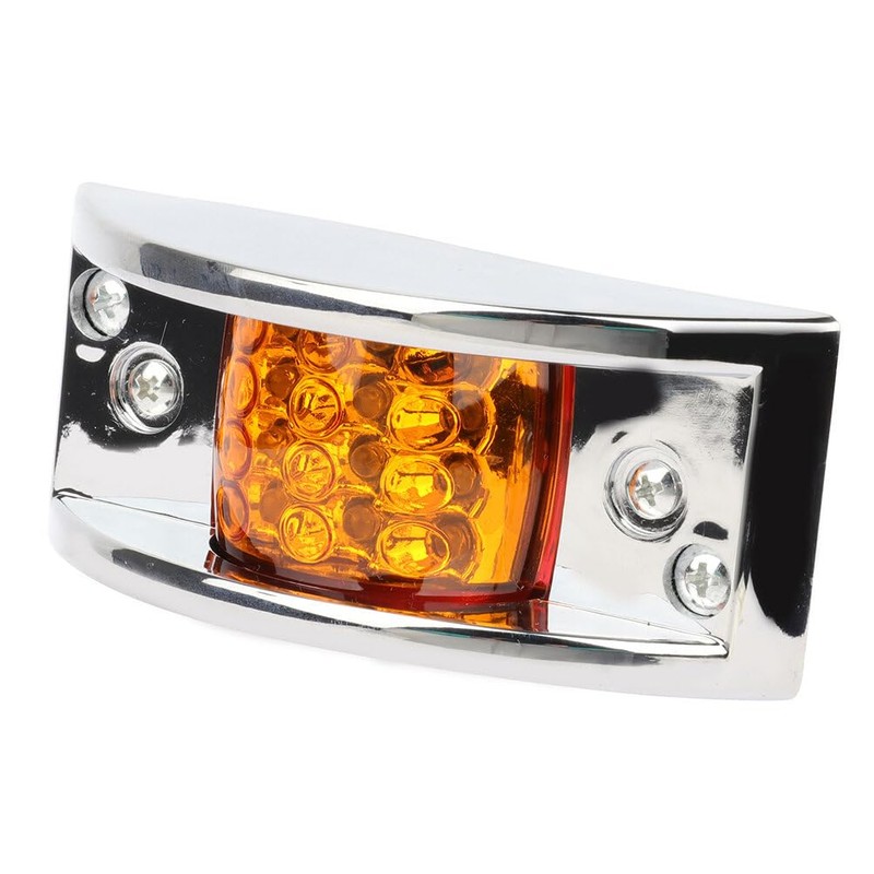 OCPTY 6pcs 12 Led Rectangular Armored-style Side Marker Light w/Chrome