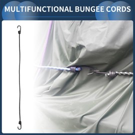 INFINAUTO Multifunctional Elastic Luggage Rope 90cm Motorcycle Trailer Trucks Cargo Adjustable Bungee Cords with Metal Buckle Black 1pc