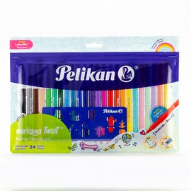 Pelikan 30312400 - Markana Twist - 24 plumines de colores surtidos, con tinta base de agua