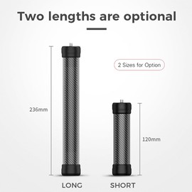 Camera Extension Pole, Universal Cabron Fiber Extension Pole 9.3 Inch with Universal 1/4 Screw for Camera Gimbal Stabilizer Phone Clamp Holder (Short)