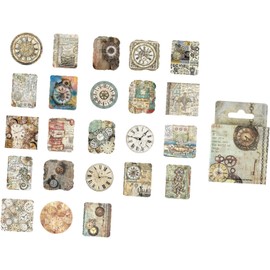 46 pegatinas decorativas autoadhesivas con diseño de reloj vintage para diarios, cuadernos y agendas. Pegatinas de reloj vintage, pegatinas autoadhesivas para agendas.