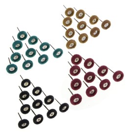 HSEAMALL 40PCS Abrasive Buffing Wheels Kit, 1 Inch Shank, 4 Types Grit (80, 150, 240, 300), Coarse, Layered, Compatible with Hand Drill, Drill Press, Foredom Tool, Angle Grinder