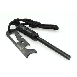 Outdoor Ninja Fire Steel – The Legend Tactical Mini – Black FireSteel for Hiking, Bush Power, Trekking, Camping and Other Outdoor Hobbies Including Multifunctional Scratcher, The Perfect Survival Kit