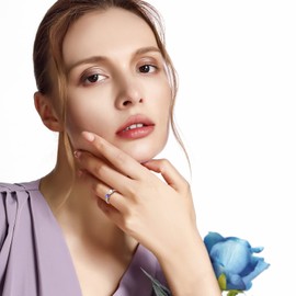 Sterling Silver Cremation Urn Ring for Ashes Infinity Keepsake Memorial Jewelry Rings Gifts for Women - Heart Ring for Ashes(Blue CZ 10#)