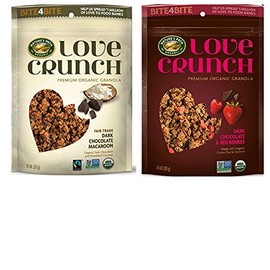 Love Crunch Premium Organic Granola Cereal Variety Pack from Natures Path Organic. Includes Fair Trade Dark Chocolate Macaroon and Dark Chocolate & Berries. Convenient one-Stop Shopping.