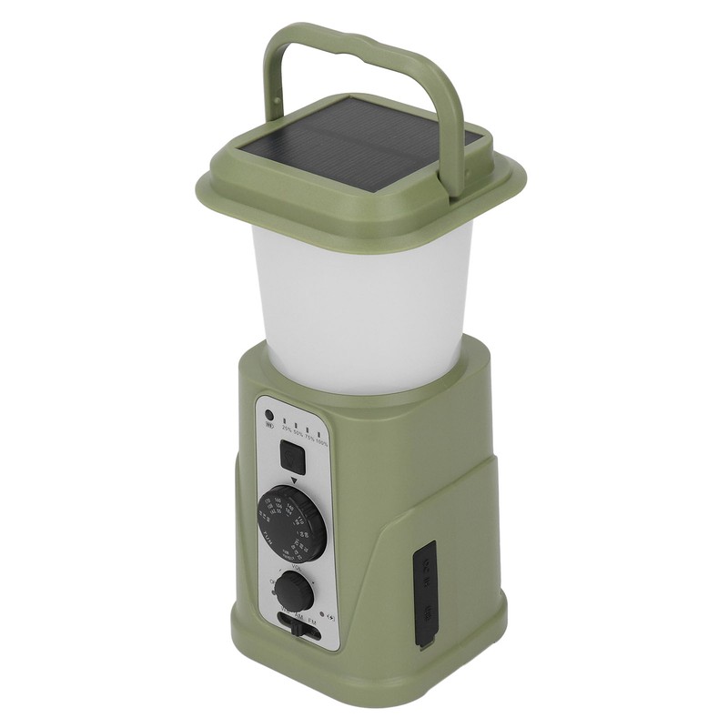 Camping Lamp Hand Cranked Solar Power Indicator LED IPX3 Waterproof