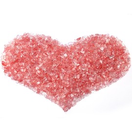 MAIBAOTA Natural Watermelon Crystal Chips Bulk 1 lb Small Tumbled Stones Crushed Crystal Pieces Decorative Stones for Vase Filler, Bottles, Crafts