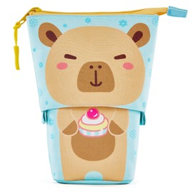 ACANICA Telescopic Pencil Case, 2-in-1 Stand Pencil Case and Pen Holder, Pencil Case for Girls and Boys, Cute Gift for Kids 6-12 Years, lightblue, School bag set