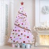 4.5ft Pre-Lit Pink Christmas Tree - Artificial Xmas Pine Tree,