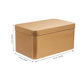 DOITOOL Household Tea Box Set of 2 Rectangular Tinplate Storage Boxes 5.12X3.15X2.36 Inch Airtight Metal Boxes with Lid Multi-Purpose Tea Organizer for Bulk Coffee and Jewelry